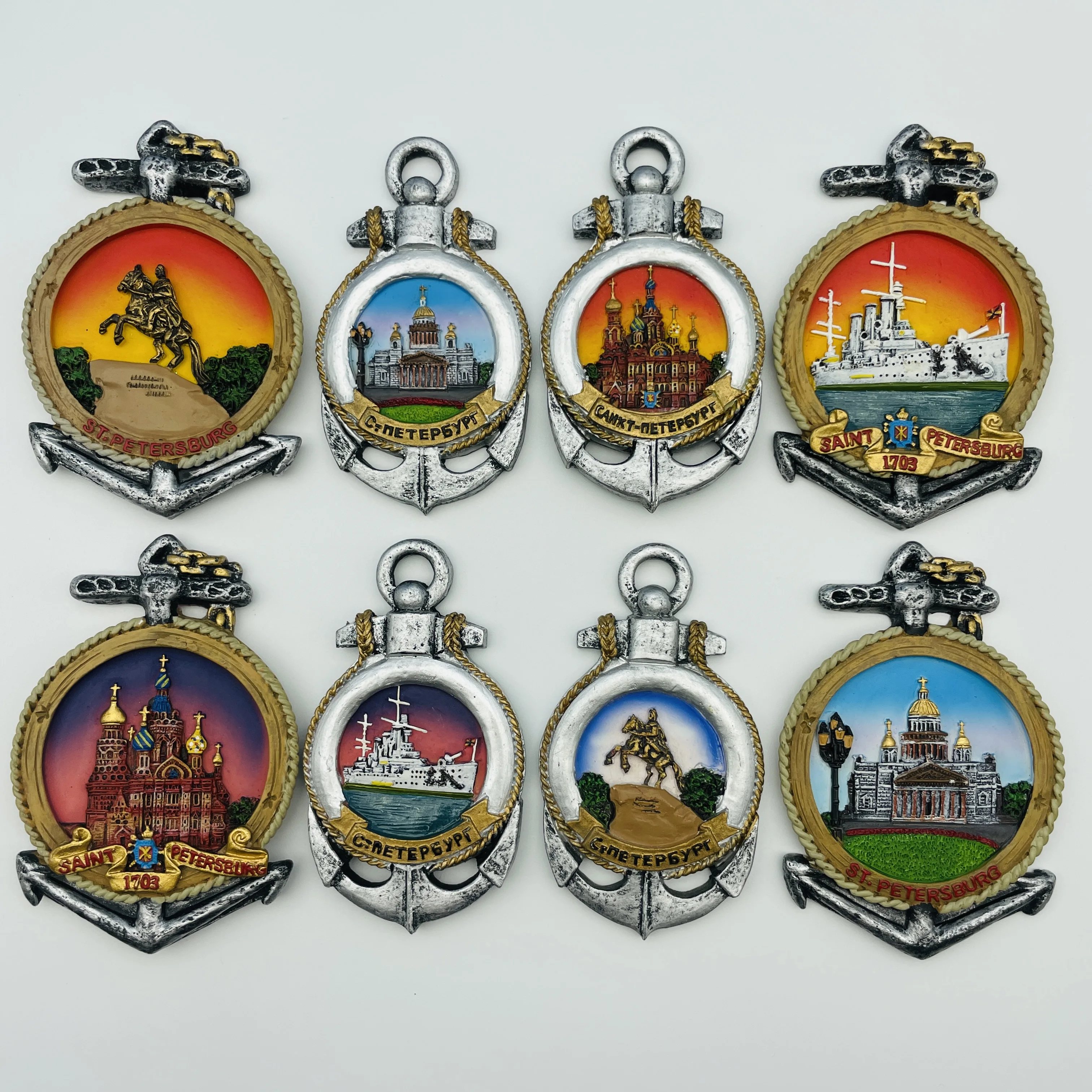 Russia City Fridge Magnets Set 3D Resin Moscow St.Petersburg Landmarks Souvenir Gift Home Decor