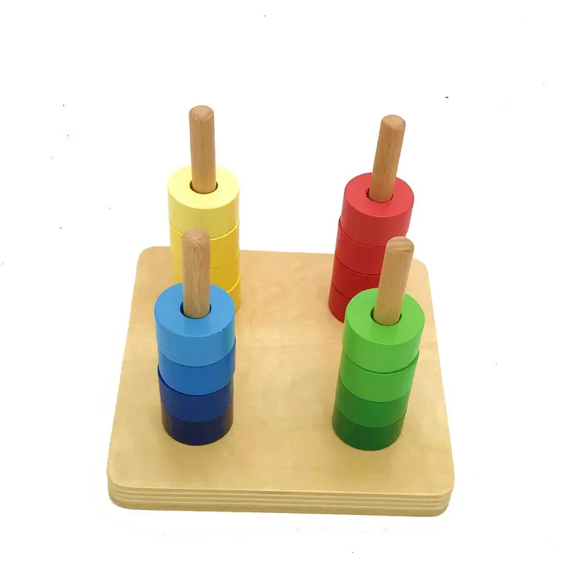 Montessori Säugling frühe Lehrmittel Baby Kombination Körper passende Box dreifarbige Set Ring IC Klasse Lehrspielzeug