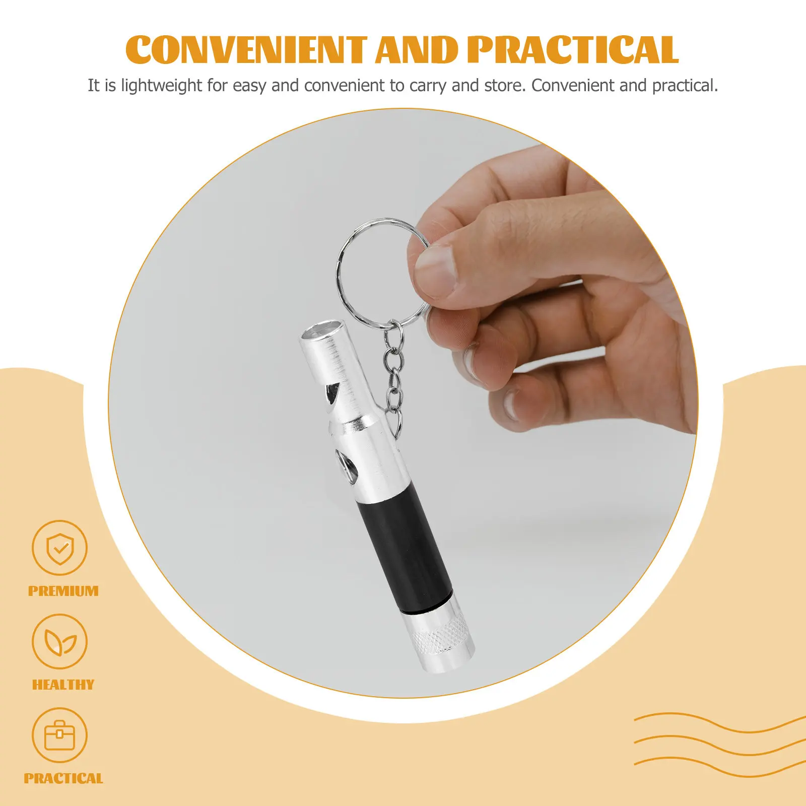2Pcs Emergency Survival Whistles Compass Multifunctional Flashlight Hiking Whistle Keychain Outdoor Safety Tool view 3