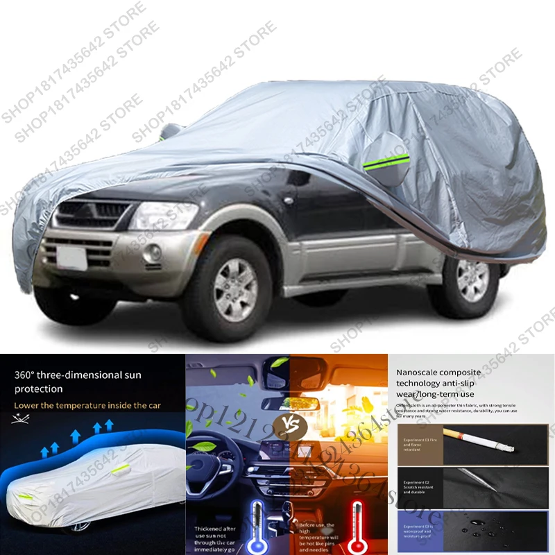 Full Car Cover Compatible with Mitsubishi Pajero 1999-2006 V60 All-Weather Sun Rain UV Dust Proof Rain Outdoor Indoor Protect