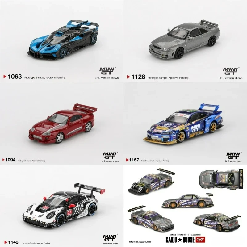 MINI GT 1:64 Bolide Blue GT3 R #77 AO Supra VeilSide S15 SILVIA No555 FFZ400 Kaido Silvia S13-R Diecast Model Car
