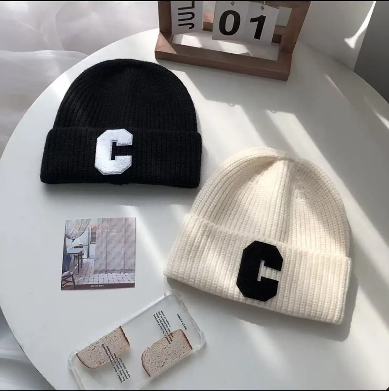 Supply c letter wool hat, fashionable warm parent-child hat, ear protector, pullover hat, casual knitted hat, bag head warm hat