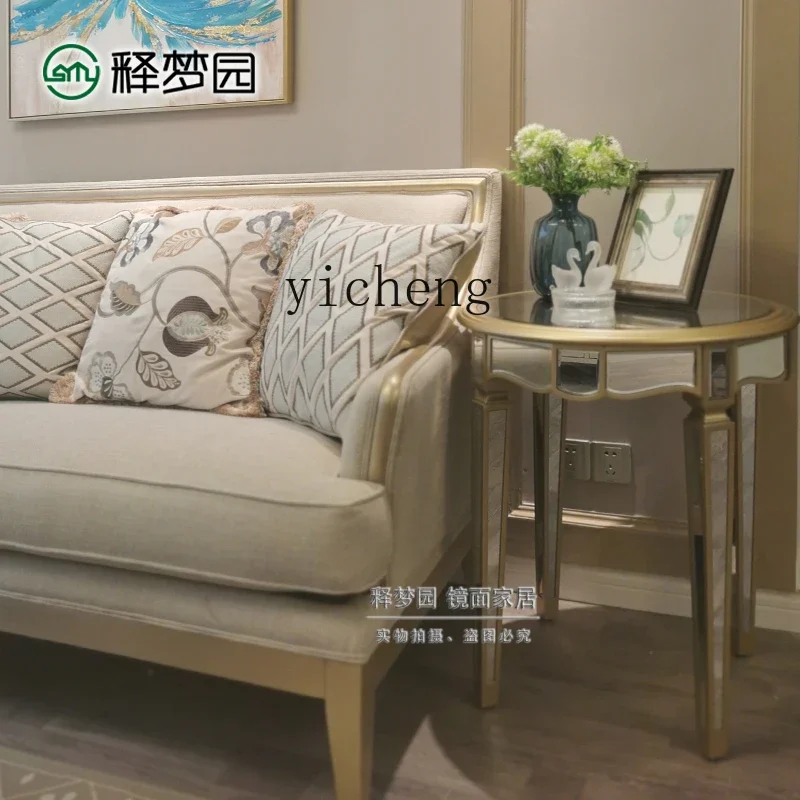 t-20 Boutique Glass Coffee Table Telephone Table Coffee Table Shelf Mirror Furniture Neoclassical