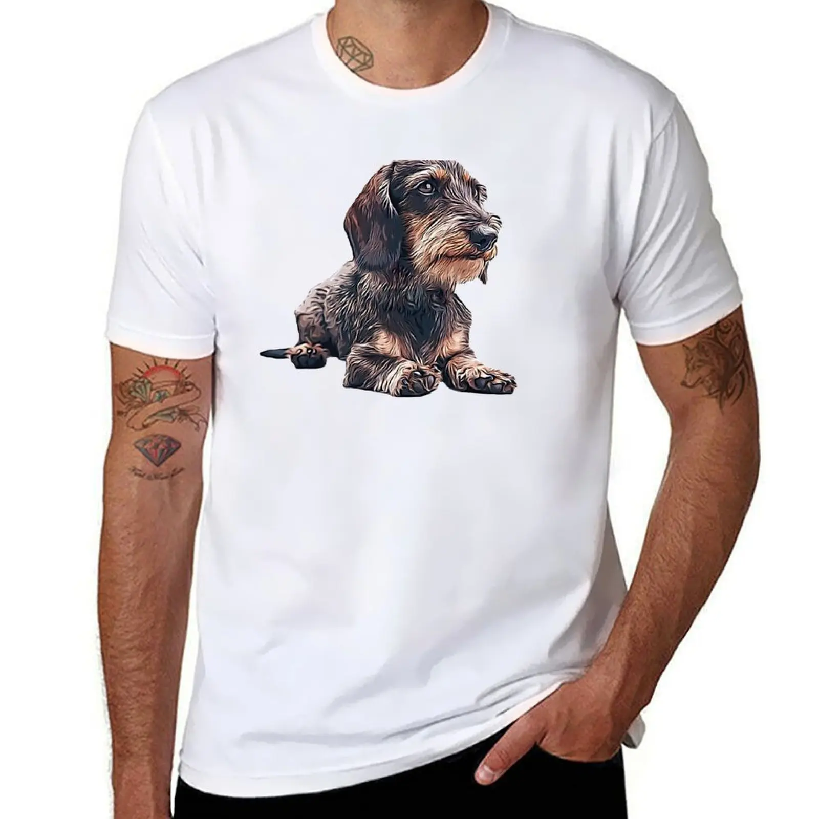 

Dachshund t man shirt Wire t T-Shirt t graphic shirt personalised summer mens shirts Haired