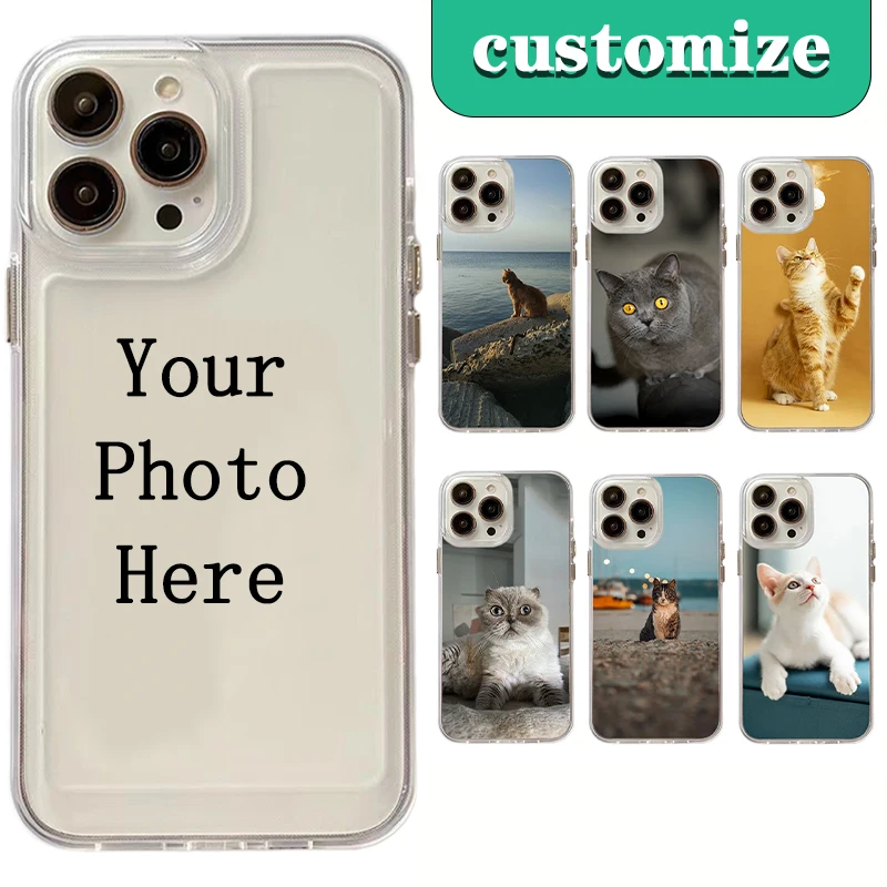 DIY Custom Pictures Phone Case for iPhone 16 15 14 13 12 11 Pro  XR X 8 7, Personalized Transparent TPU Phone Case for Gift