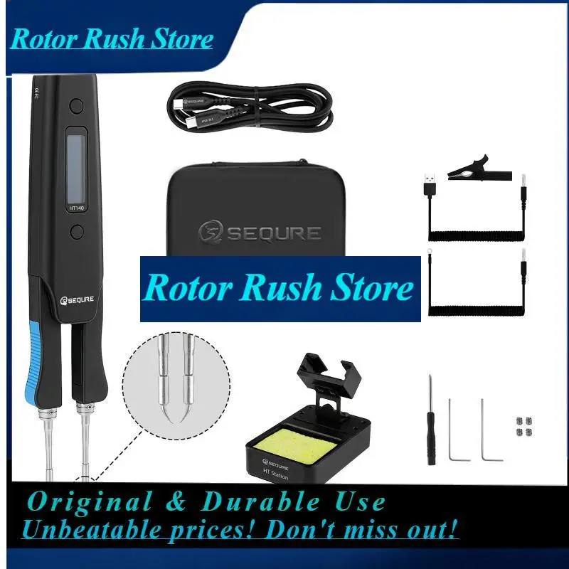 RoRuSSEQURE HT140 Desoldering Tweezers Portable 2 In 1 Soldering Iron With 1.8m GND Wire Accessory Kit