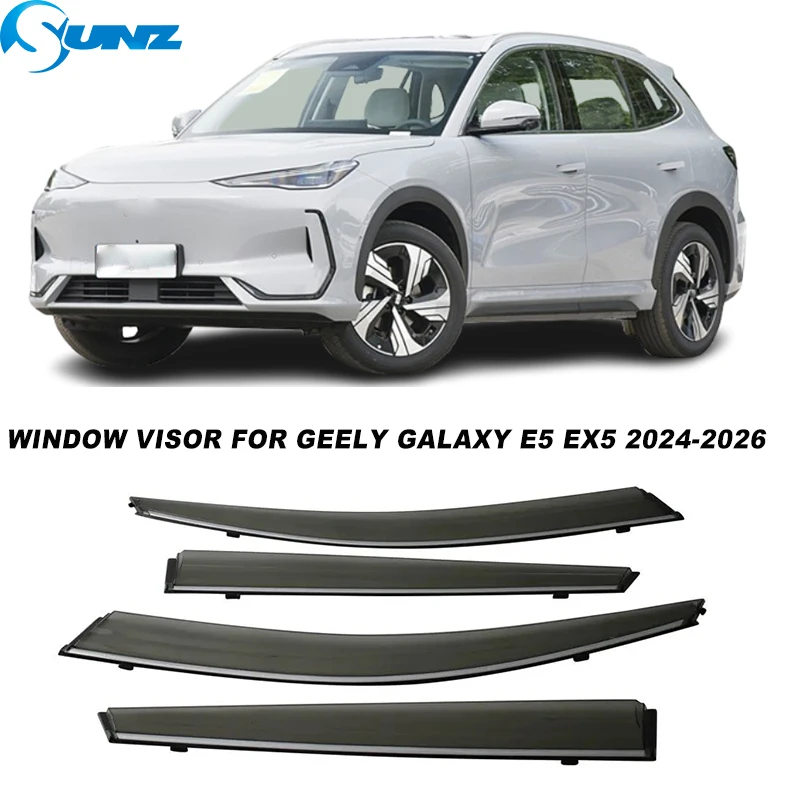

Car Side Window Visor For Geely Galaxy E5 EX5 e.MAS7 2024 2025 2026 Window Guard Sun Rain Guard Weather Shield Wind Deflector