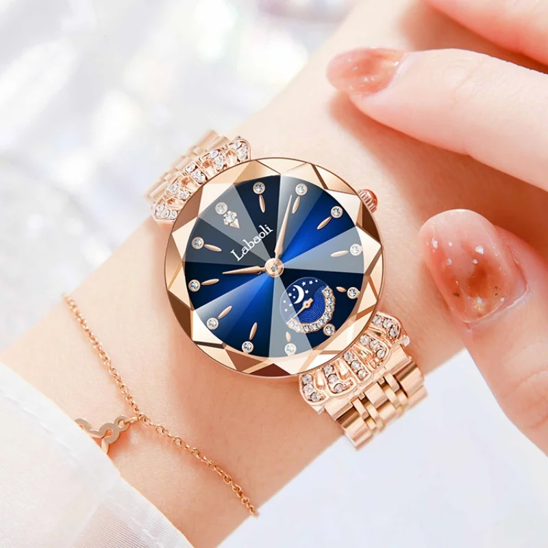 New Fashion Diamond Women's Watch Women's Luxury Brand Watch Elegant Casual Bracelet Waterproof Fashion Quartz Women's Watch Timer