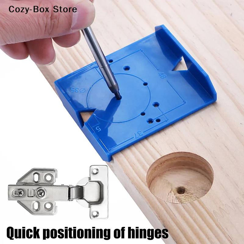 2Pcs Cabinet Door Hinge Drilling Locator Punching Woodworking Positioning Ruler Template Hinge Installation Auxiliary Tool view 5