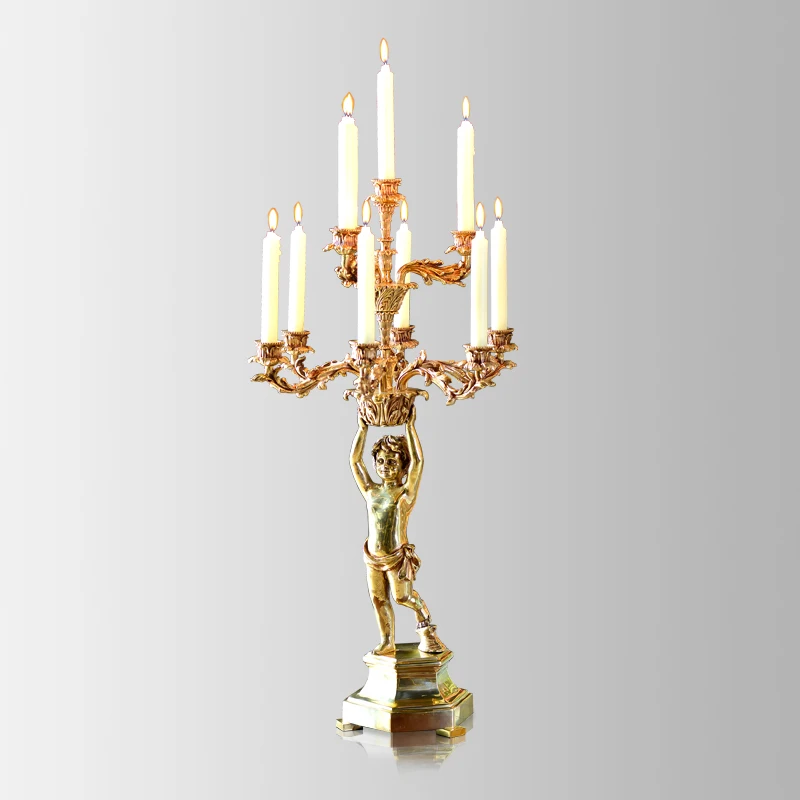 designs creative brass Boy Angel Candlestick Candle Holder  for house boutiques hotel  home decor brass decoration