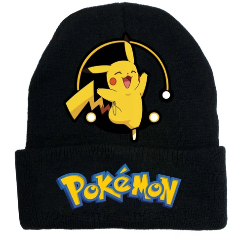 Pokemon Pikachu Stickade Mössor Barn Mössor Tecknad Anime Grafiskt Tryck Kepsar Värmebevarande Bekväma Födelsedagsfestpresenter 6 best sales motorhuv pikachu - №5