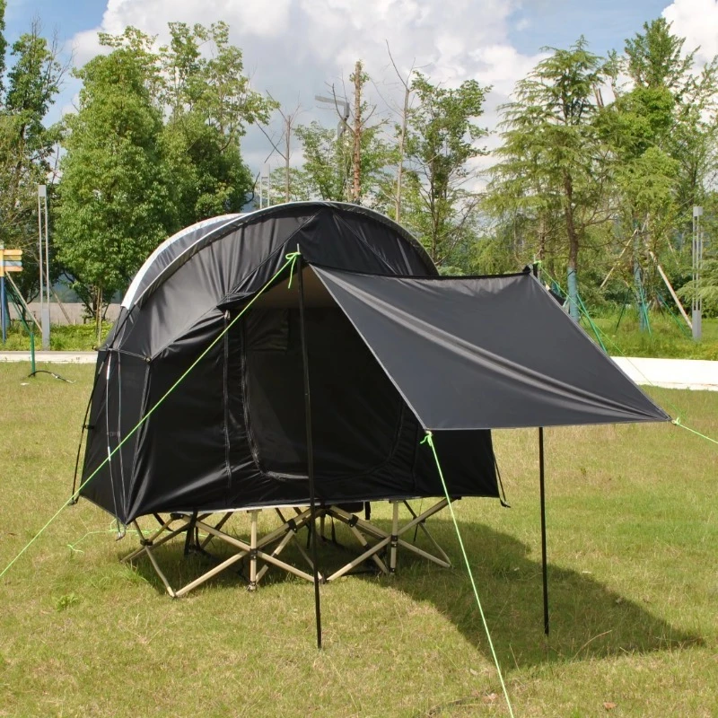 Camping tent bed, 1 person with off-ground portable simple tent bed combination, with awning