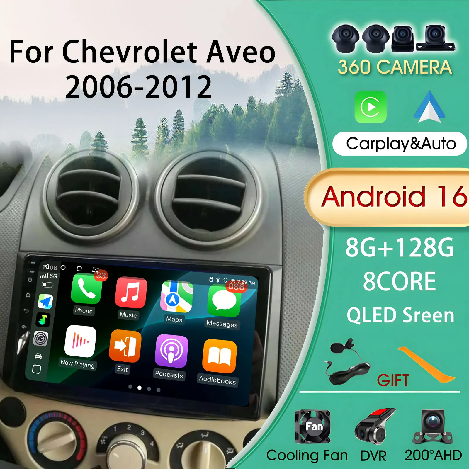 

Car Radio Carplay Android Auto Wireless Bluetooth For Chevrolet Aveo 2006-2012 Multimedia Automotive Autoradio Video Car Stereo