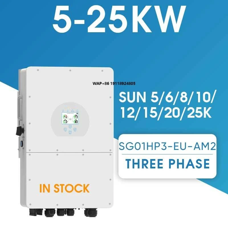 High Voltage SUN-5/6/8/10/12/15/20/25K-SG01HP3-EU-AM2 Three Phase Hybrid Solar Inverter  SUN-20K-SG01HP3-EU-AM2