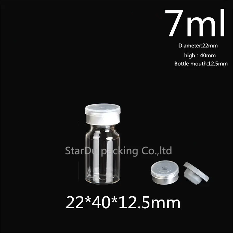 Free Shipping 100Pcs/lot Diameter 22mm 4ml 10ml 15ml 20ml Clear Injection Glass Vial With Flip Off Cap, 1/3oz Glass Bottles