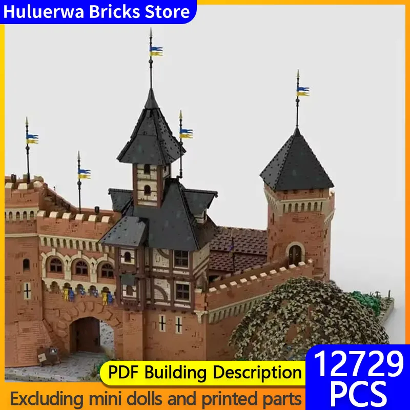 Medieval Castle MOC Building Brick The Extended Walls Of The Castle Modular Technology Gifts Holiday Assemble Children Toys Suit