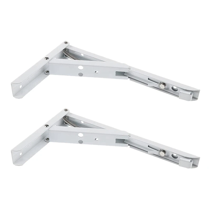 

JFBL Hot 2 Pieces of Foldable Metal Shelf Bracket Corner Support Bracket Display Stand -195 x 23 x 111mm