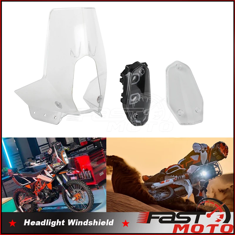 

Motorcycle LED Headlight Cover Windshield Windscreen For 790 890 Adventure -R ENDURO 690 R RALLY BAJA 450 RALLY REPLICA 701 BAJA