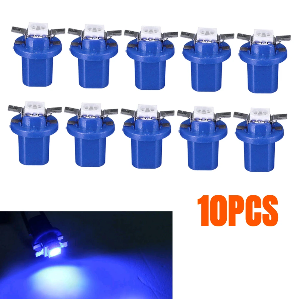 10pcs Car Speed Dashboard Dash Lamp Parts T5 B8.5D Car Interior LED Lamp Side Light Instrument Light Bulbs Accessories