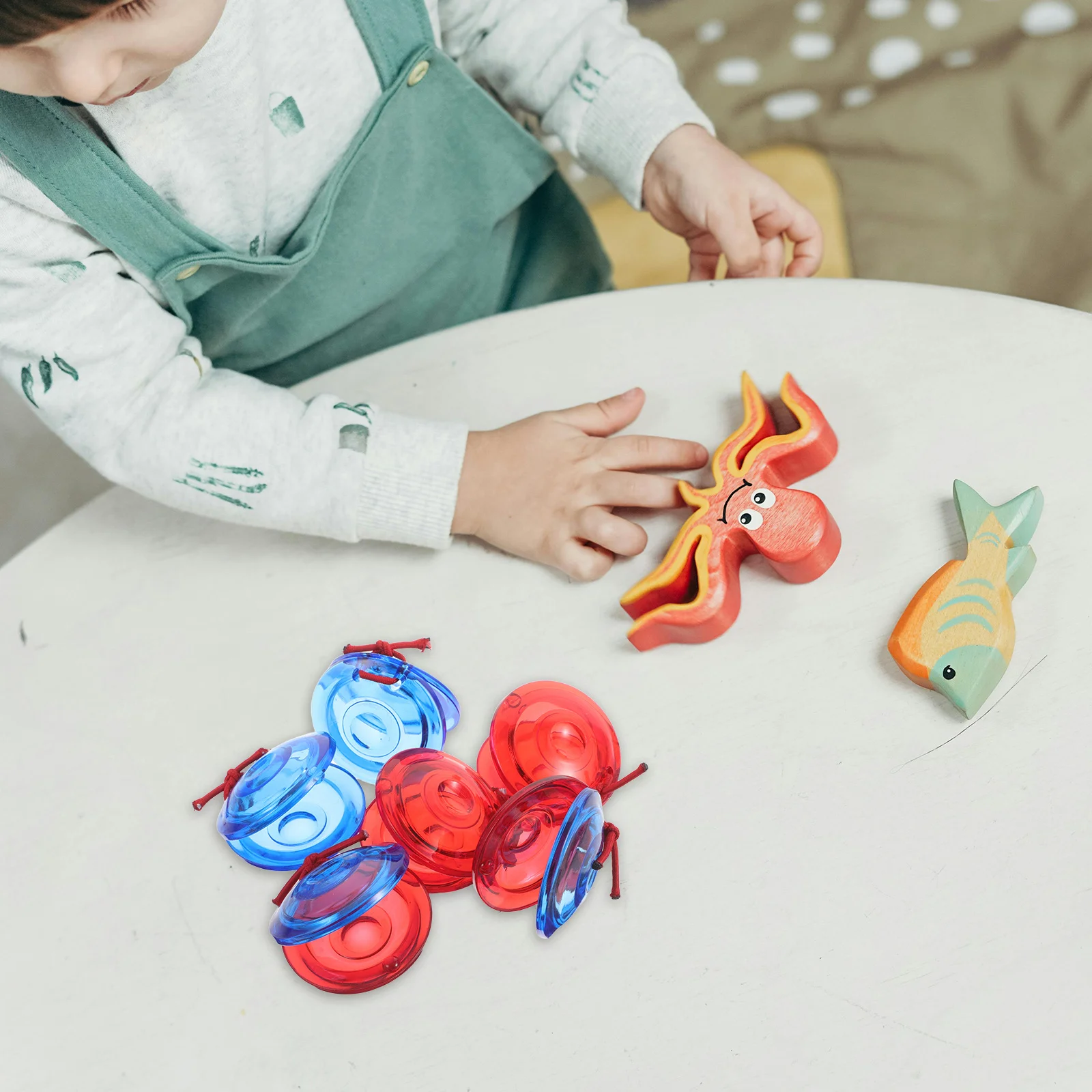 

6Pcs Orff Castanet Round Dance Board Durable Plastic Educational Music Instrument Preschool Activities Music