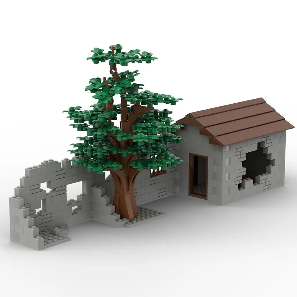 Blocs de construction MOC Maison abandonnée Base militaire détruite Mur Scène de guerre Jouets de construction Briques DIY Modèle Cadeaux pour enfants