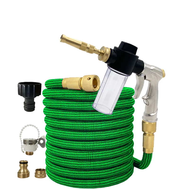 

New Garden Watering Hose Rubber Telescopic Hose High-Pressure Car Wash Water Gun No Distortion Portable Irrigation Supplies