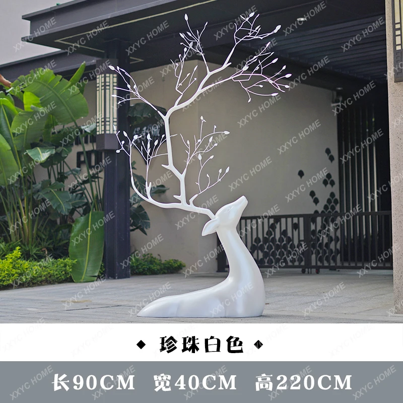 sika deer sculpture bust deer fiberglass light luxury beautiful lawn landscape decorative art ornament