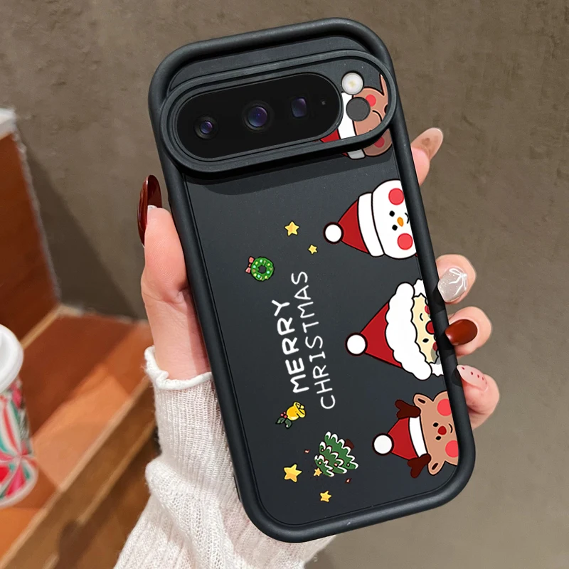 Frohe Weihnachten Handyhülle für Google Pixel 8 9 Pro 8A 7A 9 Pro XL stoßfeste weiche Silikon-Schutzhülle für Pixel 9 8 7 Pro