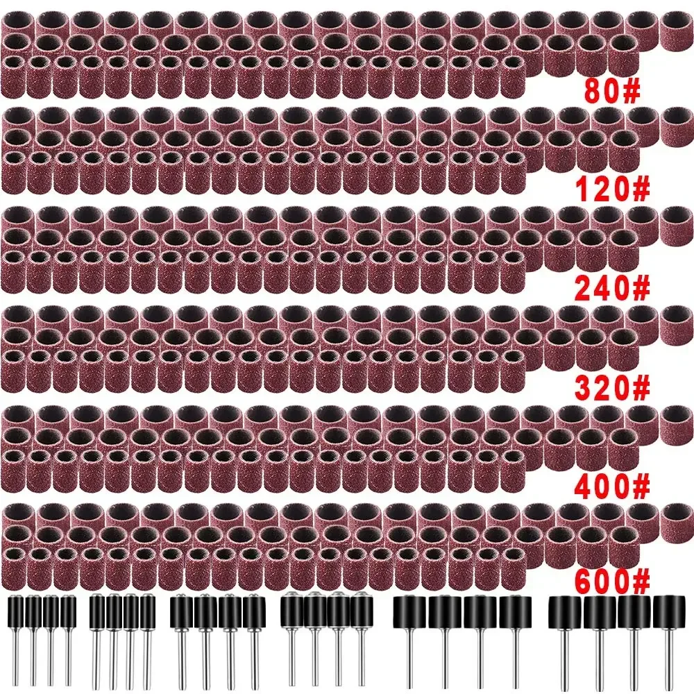 

384Pcs Drum Sander ,360Pcs Nail Sanding Band Sleeves 80 120 240 320 400 600 Grit ,24 Pcs Drum Mandrels for Dremel Rotary Tool