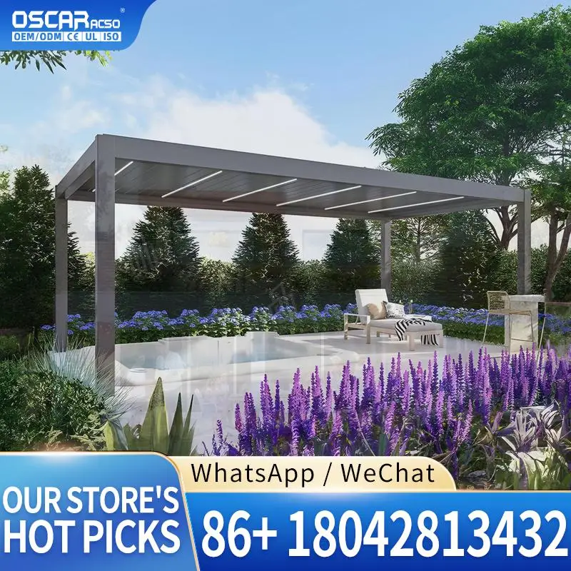 Luxury Louvre Roof Aluminum Pergola for Hotel Garden Patio Outdoor Shade Cover pergola