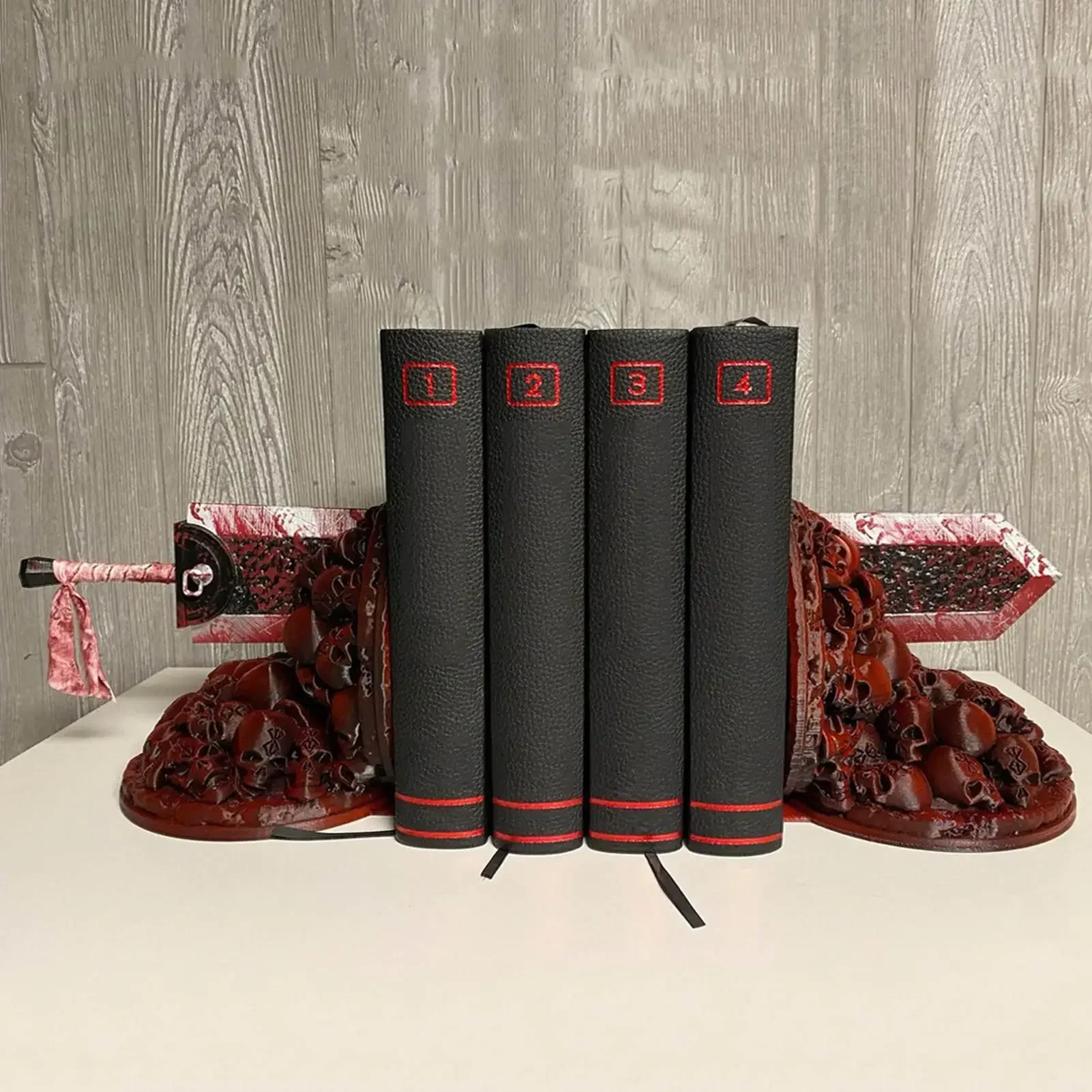 Imagem -03 - Berserk Dragon Slayer Bookends Resina Craft Ornamento Furious Bookends Desktop Estudo Estante Arte Decorativa Home Decor Novo