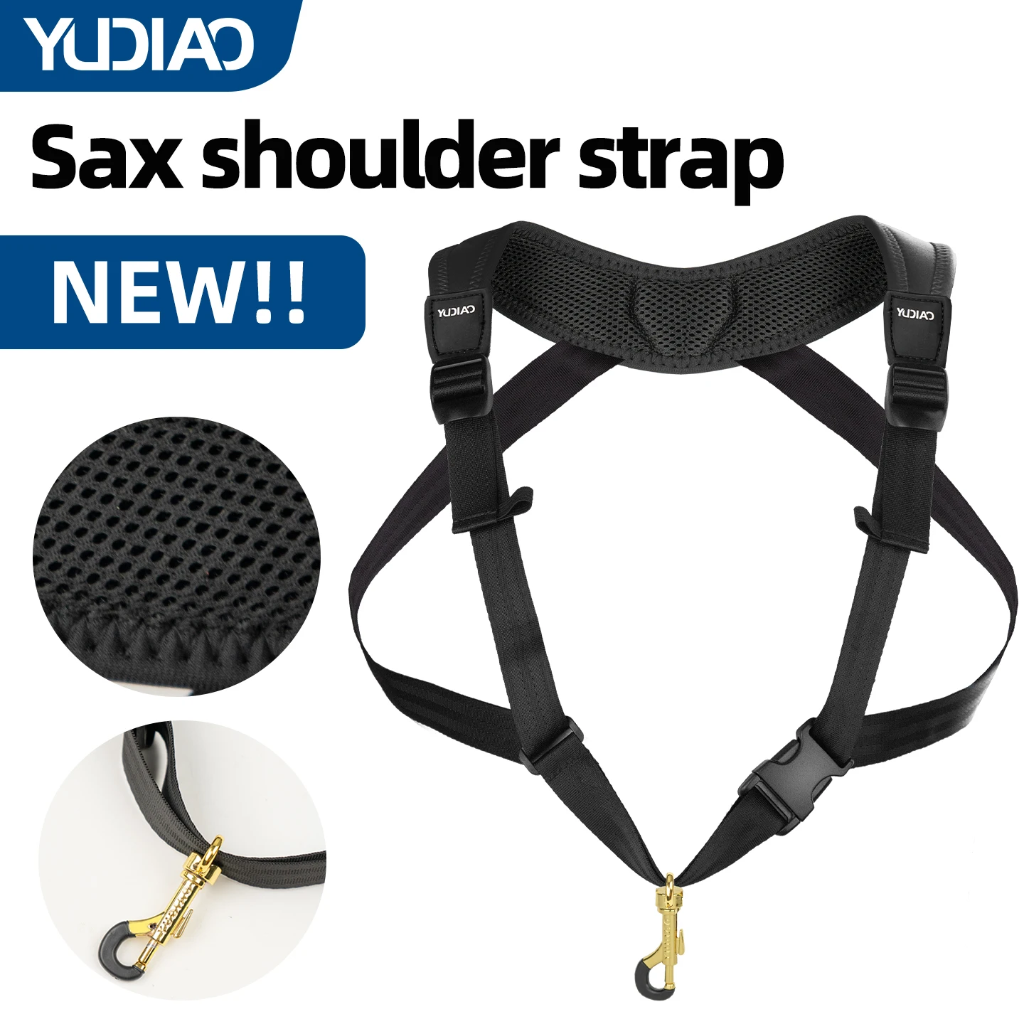 Alto, Tenor, and Soprano Saxophone Double Shoulder Straps, Neck Straps, and Specialized Hanging Straps for Wind Instruments, Instrument Accessories