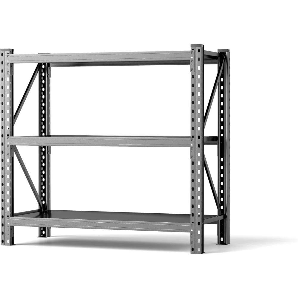 Rak Penyimpanan Baja Industri 3 Tingkat dengan Kapasitas 5000 lbs - Rak Garasi yang Dapat Disesuaikan untuk Suku Cadang dan Peralatan Otomotif