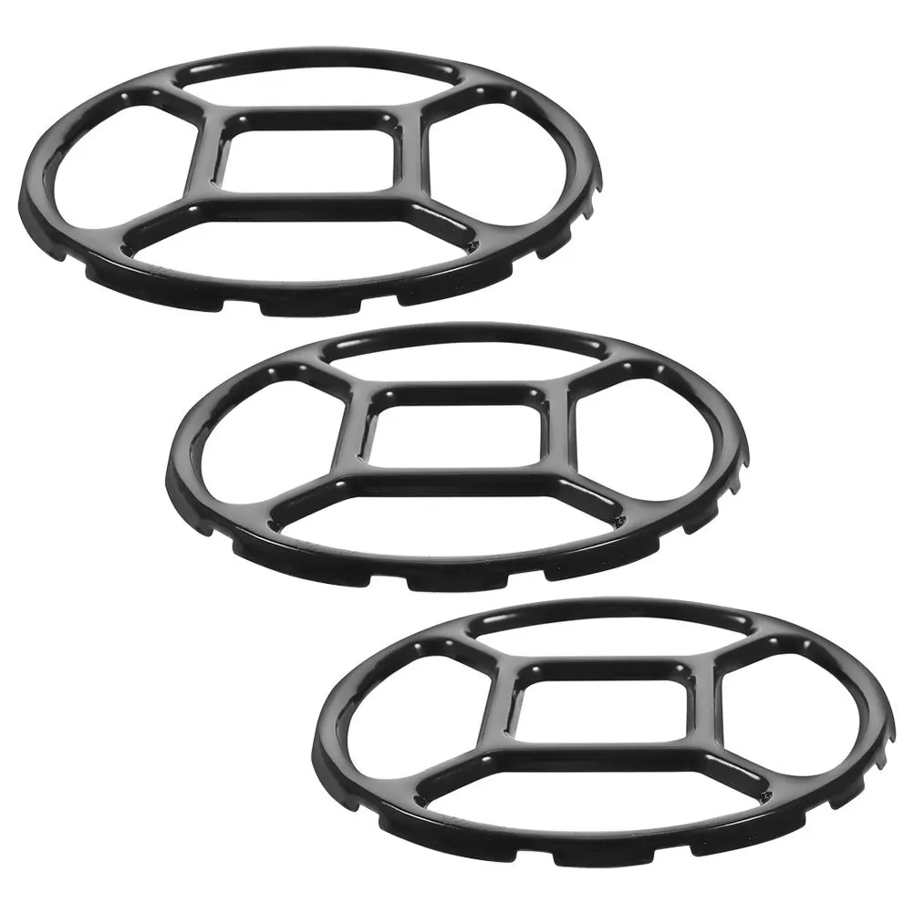 

3pcs Gas Stove Pot Ring Enamel Wok Flat Bottom For Even Heat Cooktop Replacement Stove Accessories Kitchen Tool