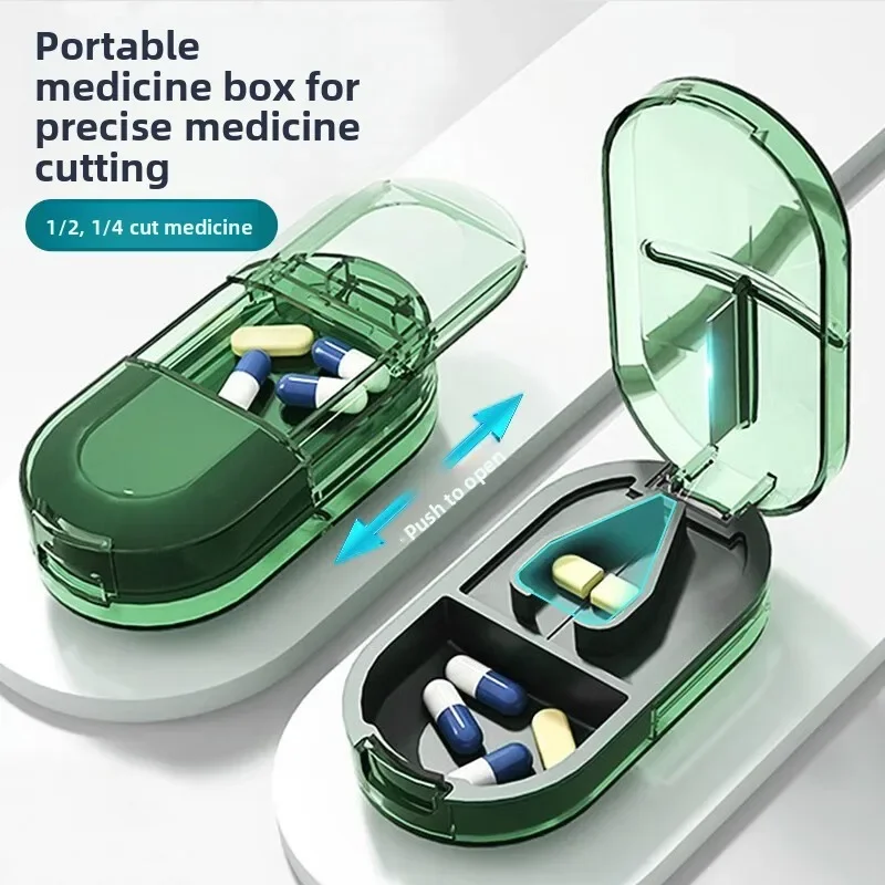 Medicine Cutter Household Tablets Mini Storage Box One Minute and Two Tablets Artifact Medicine Dispenser Portable Medicine Box