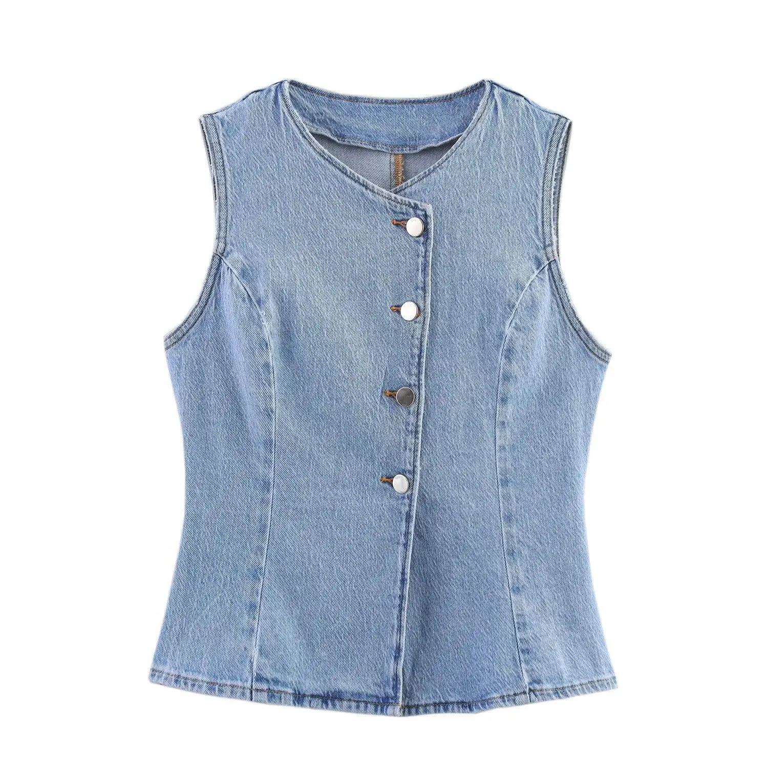 Withered Fashionable And Casual Sleeveless Denim Vest Skirt Skirt Woman Clothing Faldas Skirts