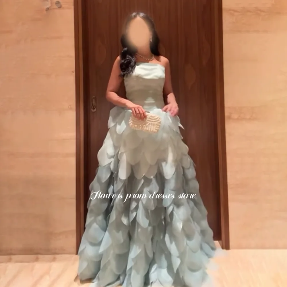 Flowers A Line Party Dress with Multi Layers Fluffy Evening Gown Luxury Princess Gowns Vestido De Novia Customized