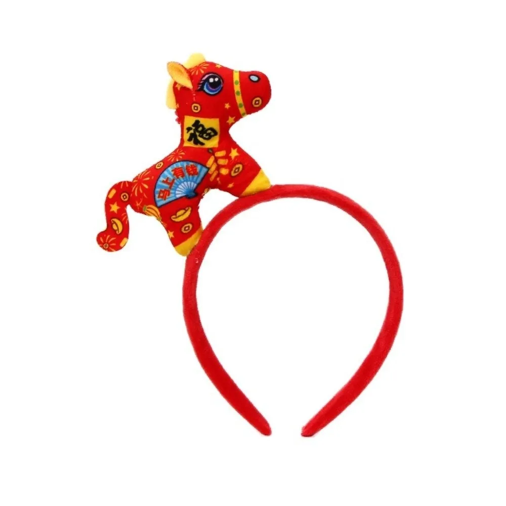 

Милый мультяшный ободок-пони из волос пони, головной убор в виде головы лошади, красный ободок на удачу, украшение для вечеринки