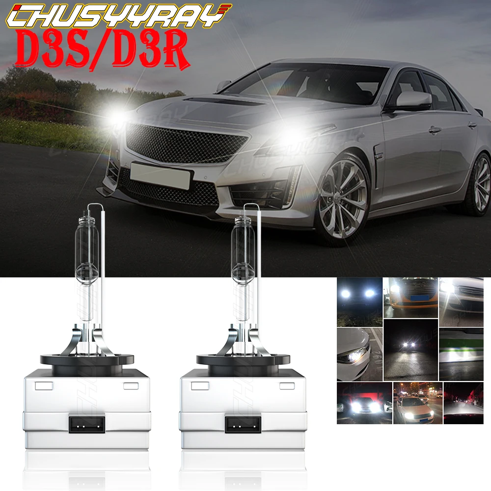 

CHUSYYRAY Car lights Compatible For Cadillac XTS 2013-2018 - 2X D3S Front HID Xenon Headlight Bulb High Low Beam Car accsesories