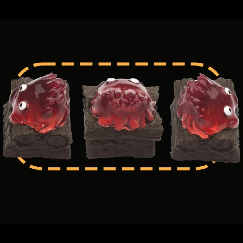 لهب صغير Keycap اليد يشعر Q-Pop الميكانيكية عبر محور لوحة المفاتيح الراتنج شفافة لطيف الحيوانات الأليفة Keycap اليدوية الهدايا الإبداعية