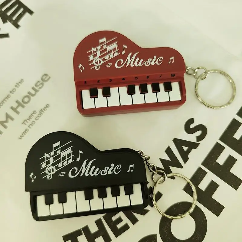 Portable Creative Bag Pendants Piano Toys Playable Mini Piano Keyring With Light Sound For Men Women Boys Girls Birthday Gift