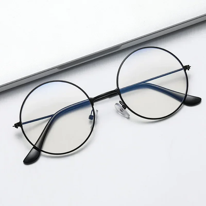 Classic Round Anti-blue Light Flat Glasses Women Optical Lenses Comfortable High-grade Computer Glasses for Men