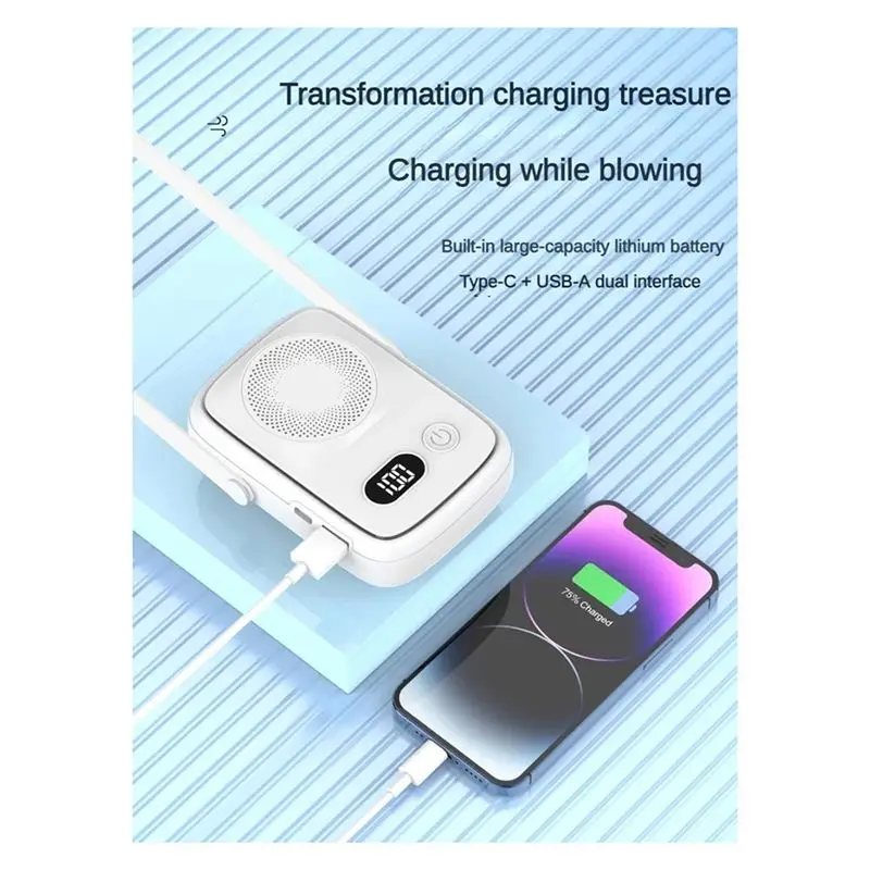 A005-USB Portable Clip-Waist Hanging Fan 2025 New High-Speed Site Rechargeable Treasure Small Fan Outdoor Use
