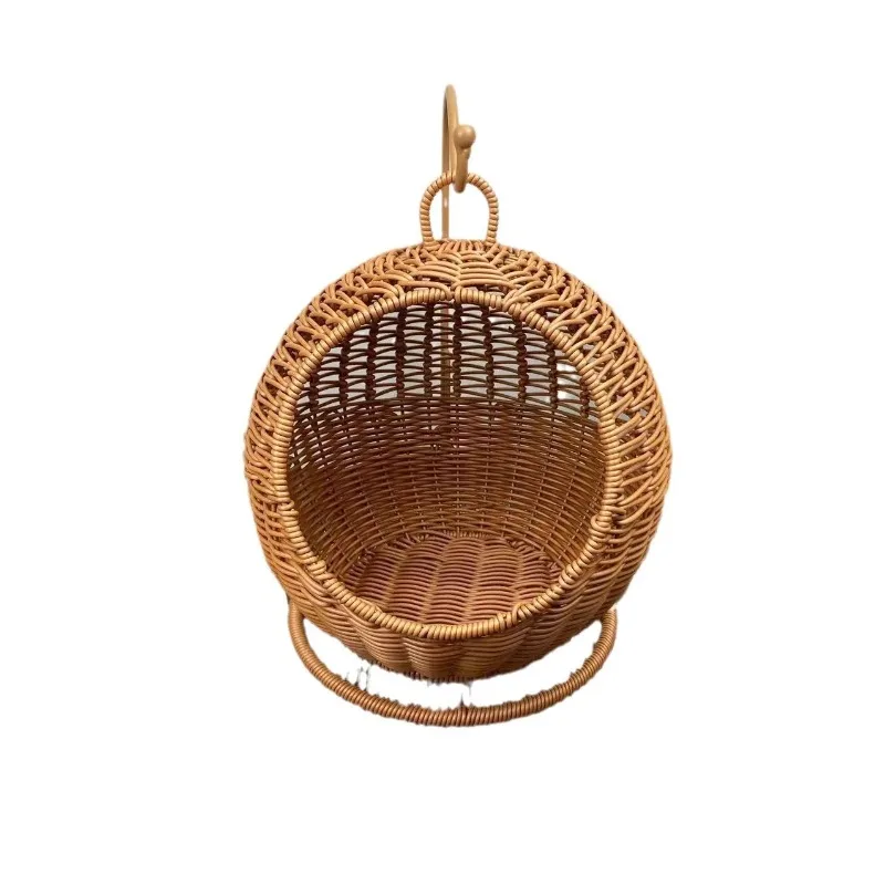 Cat Cage Household Small Family Cat Nest Hanging Basket Imitation Rattan Weaving Hanging Basket Desktop Snack Candy Fruit Basket