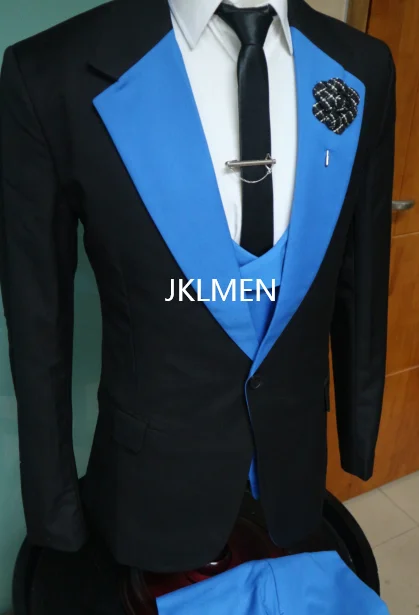 Novo traje fino ajuste masculino ternos de negócios fino ajuste noivo preto smoking para ternos de casamento formal jaqueta calça colete 3 peças