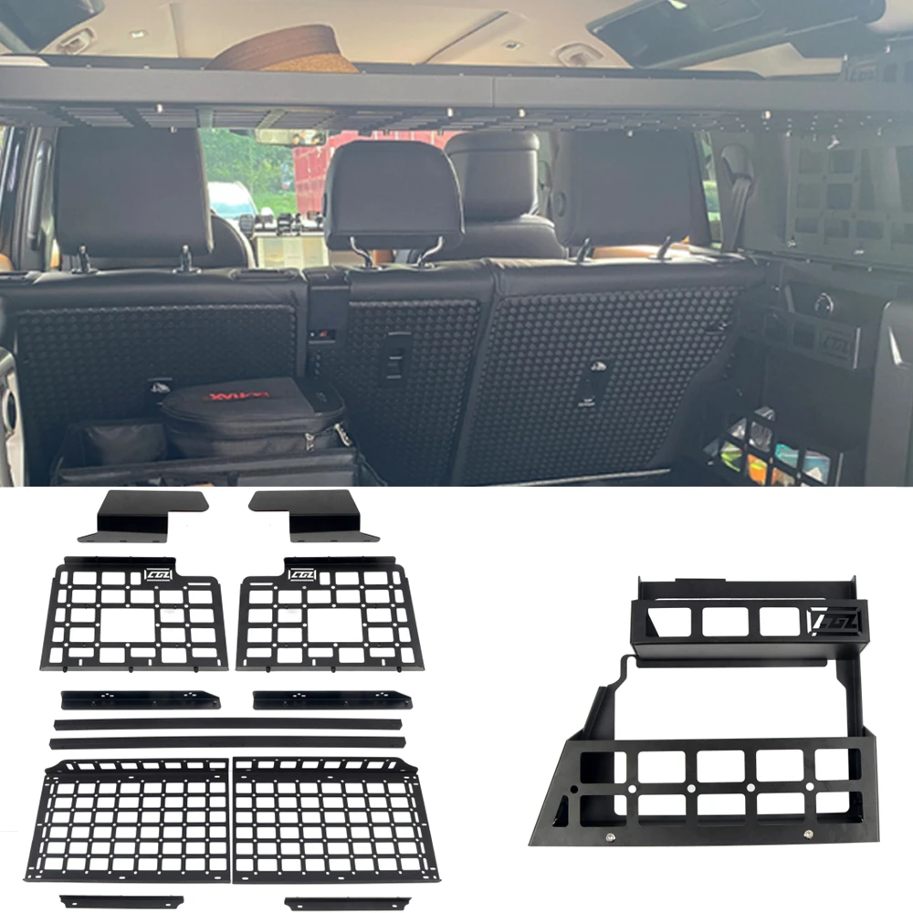 

Rear Trunk Shelf CGZ Molle Panels & Right Storage Box Organizers Fit for Land Rover Defender 110 2020 2021 2022 2023 2024