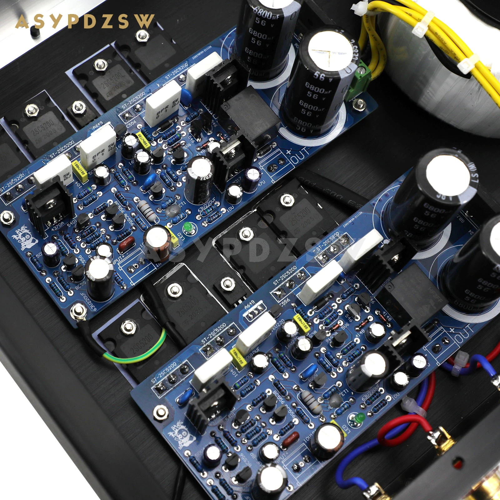 F711 MOD Stereo Class AB ST 2SC5200 Power Amplifier Base on FM711 250W 4 Ohm/125W 8 Ohm With SPK Protection