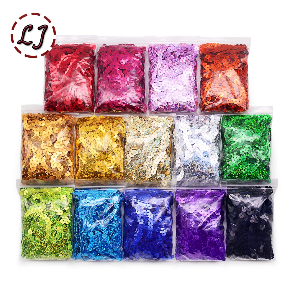 New 10yds 6mm PET Round Flat Laser Giltter Paillettes Sequins for Crafts Sewing on Cloth Accessory Sequin Trim scrapbooking DIY