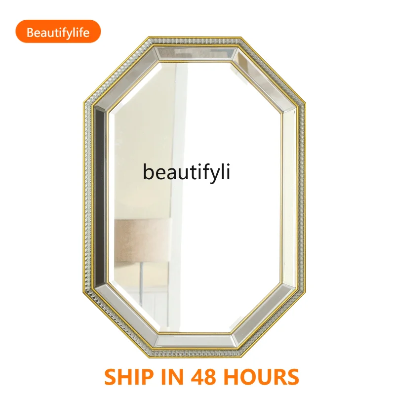 

FH Decoration, modern minimalist vanity mirror American light luxury bathroom mirror, fireplace hanging, three-dimensional