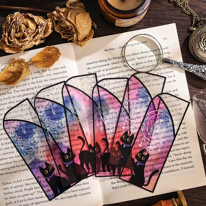 6/36sheets Bright Kitten Series Bookmark Material Decorative Collage Bookmark DIY Kawaii Stationery